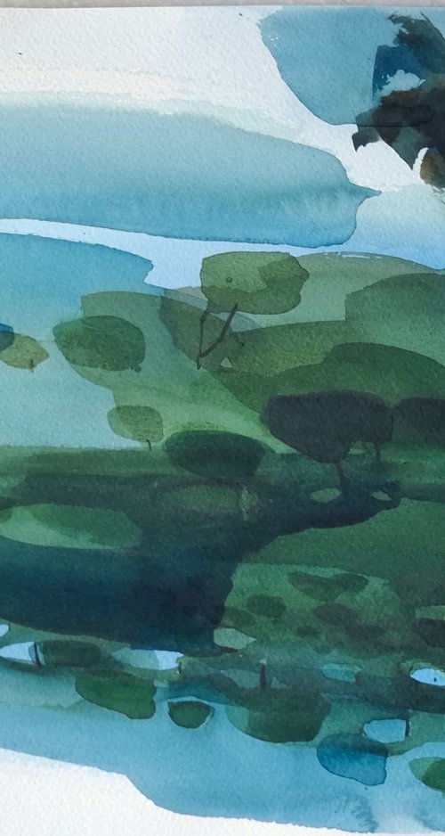 Green grass, lotus pond 2 by Prashant Prabhu