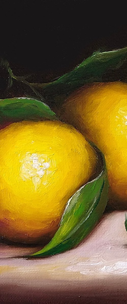 Lemon pair still life by Jane Palmer Art