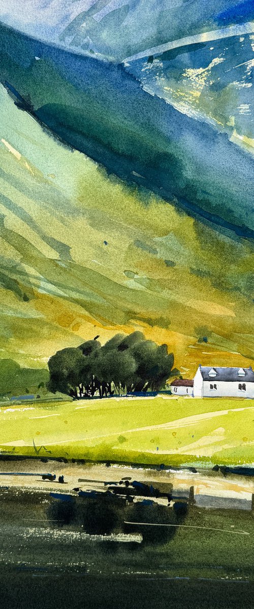 landscape 1. original watercolor painting by Yevheniia Salamatina