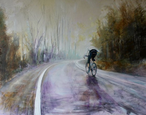 The Climb II (Cycling Painting)