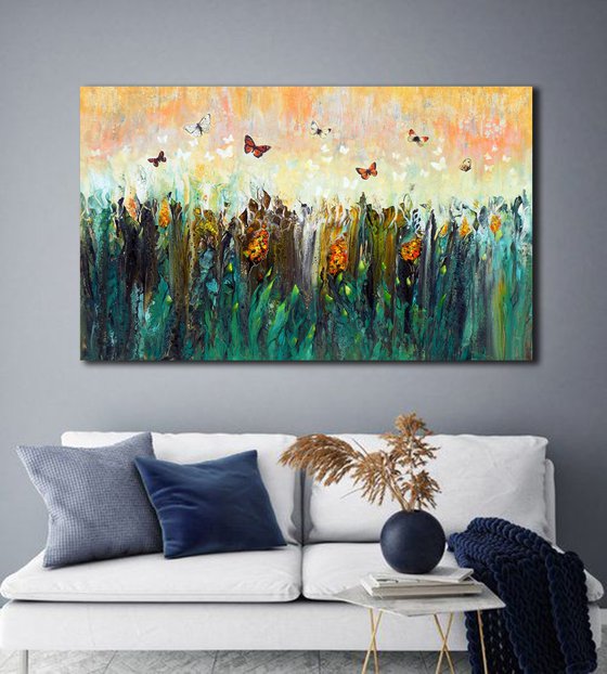 Landscape with butterflies