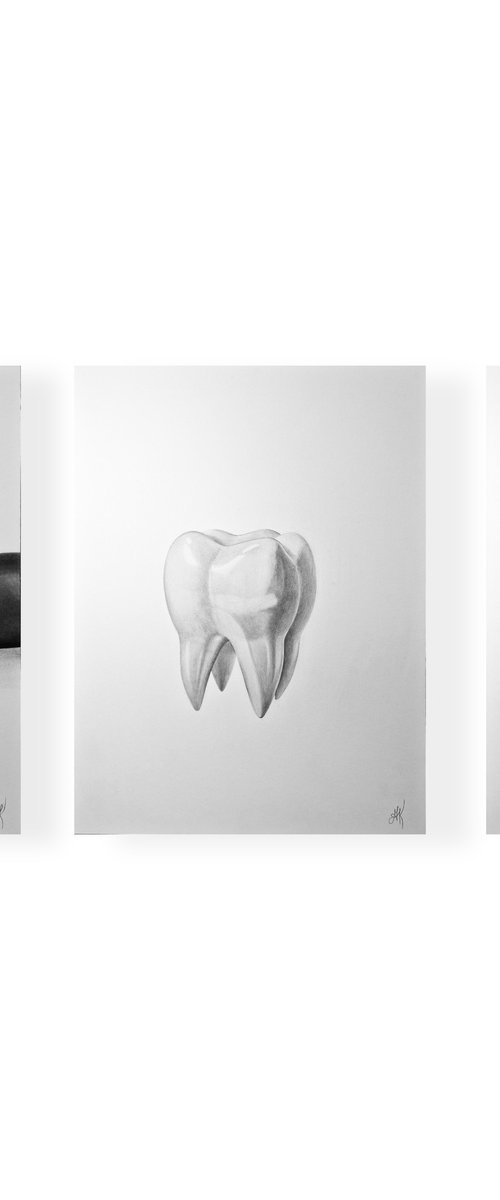 triptych “Dentist” (from "PWF" series) by Kateryna Kostyk