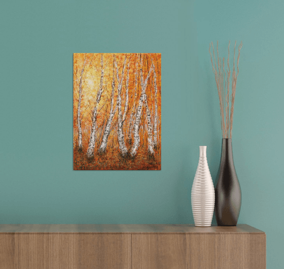 Autumn birch forest