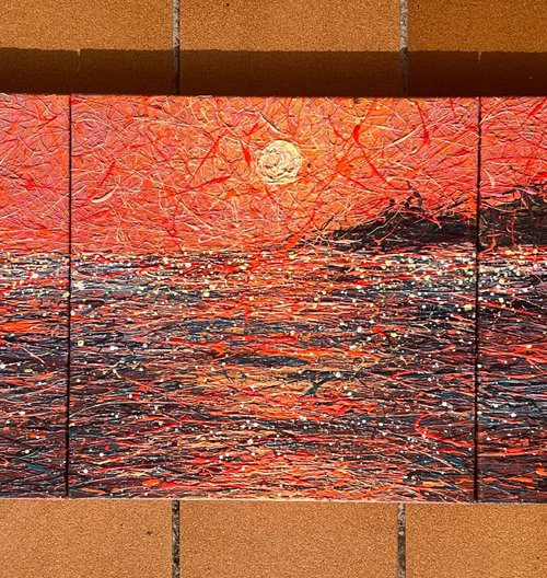 Flames of the Sky - triptych by Nadiia Antoniuk