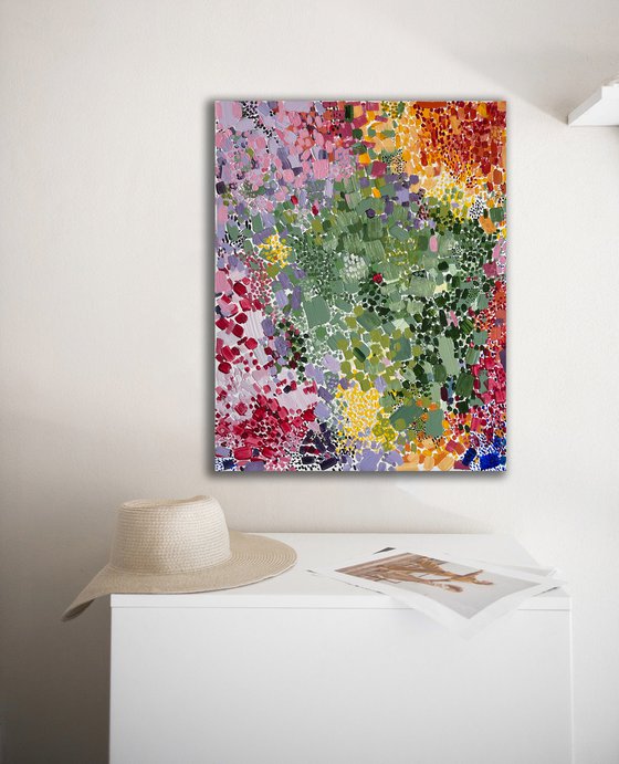 MORNING IN THE GARDEN / ABSTRACT PAINTING/ ORIGINAL ART