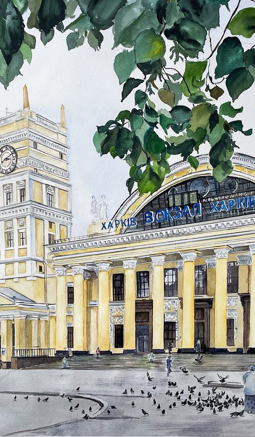Kharkiv Railway Station by Irina Kurganskaya