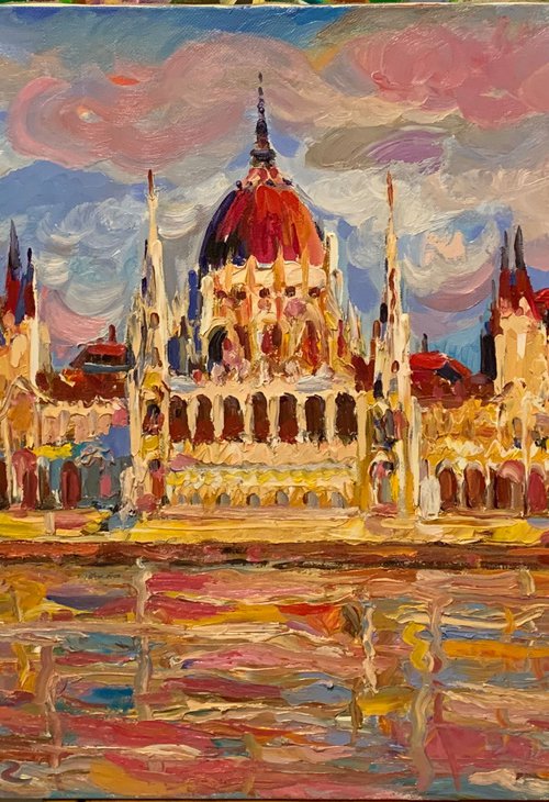 Budapest - Cityscape. Hungary - Architerture parliament - 60x100 by Karakhan