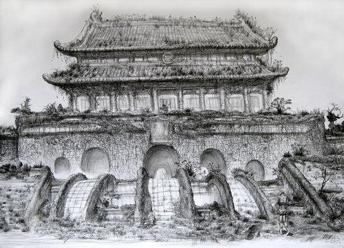 I love Beijing Tian'anmen-contemporary art from China By Mangzi Tian by Mangzi Tian