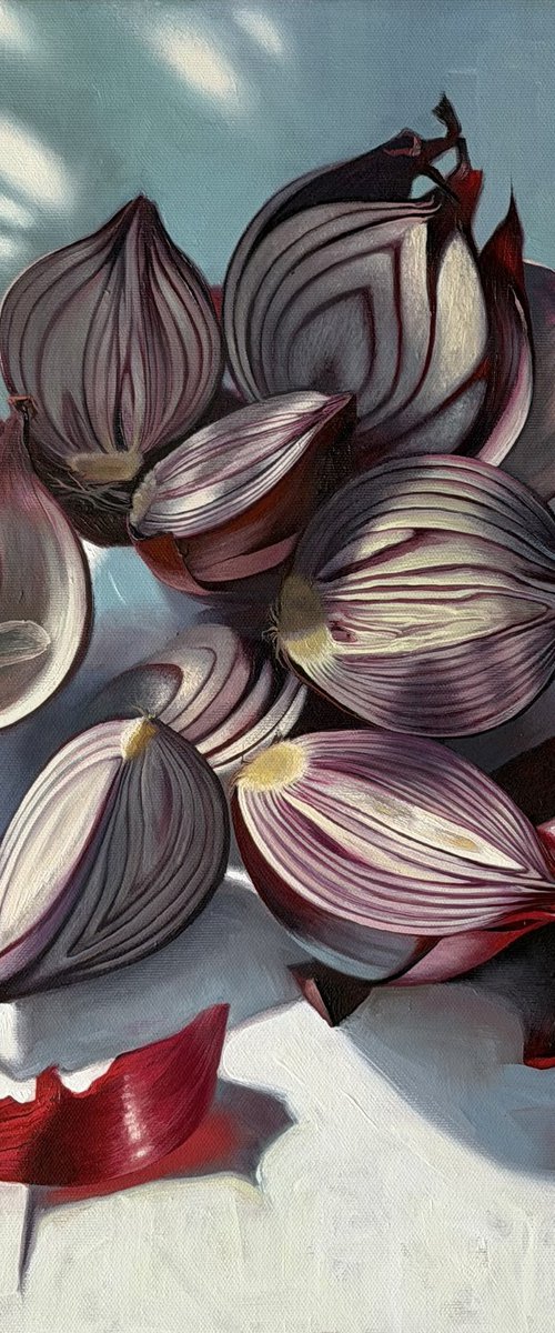 Onions. Vegetables still life by Anastasia Parfilo