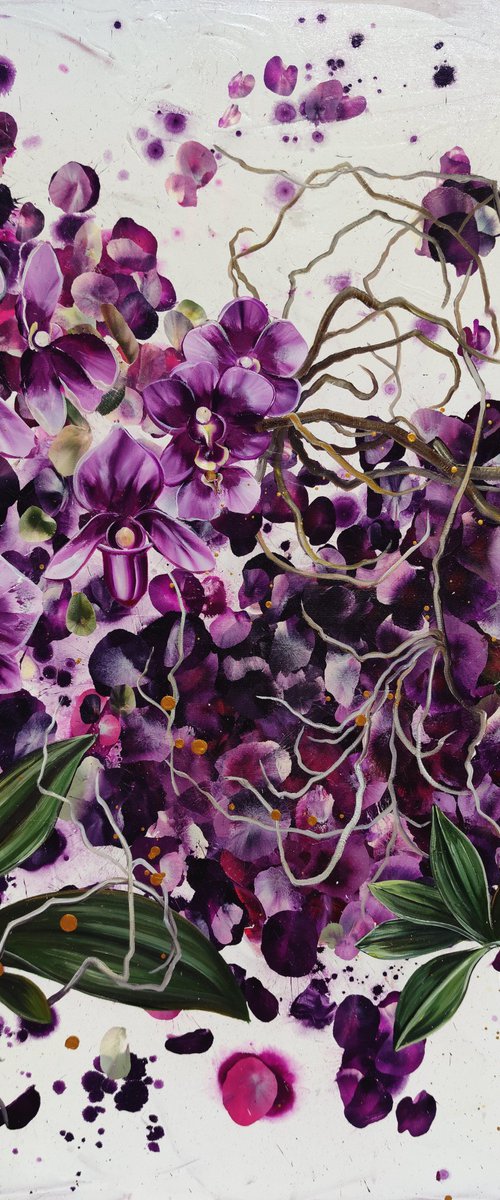 Mauvine, Purple Orchids by Angie Wright