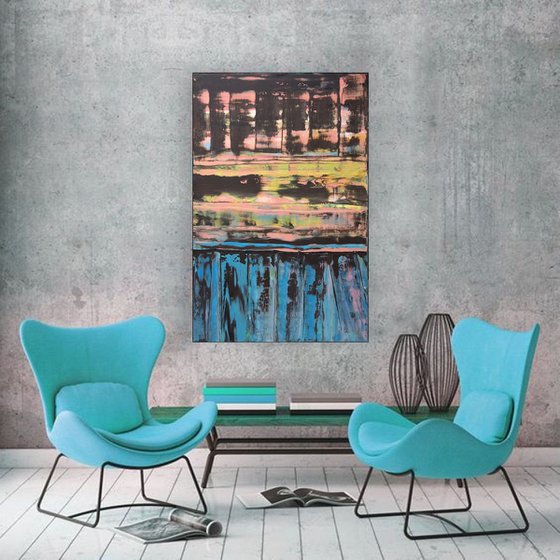 STORMY SKIES 90X60 MODERN ABSTRACT FREE WORLDWIDE SHIPPING