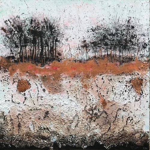 Abstract Landscape - Winter Woods - Textured by Catherine Winget