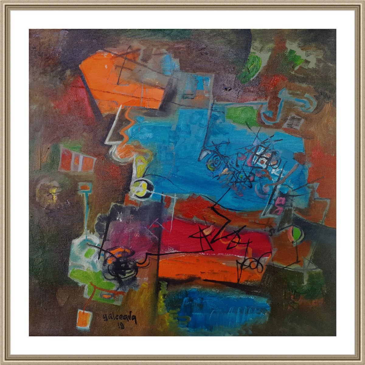 Constantin Galceava | Original  Oil Painting | Bi-Dimensional Space | 45 X 45Cm | Artwork For Sale On Artfinder