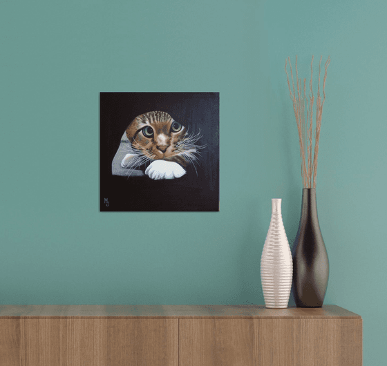 Cat Portrait ~~ an original acrylic painting