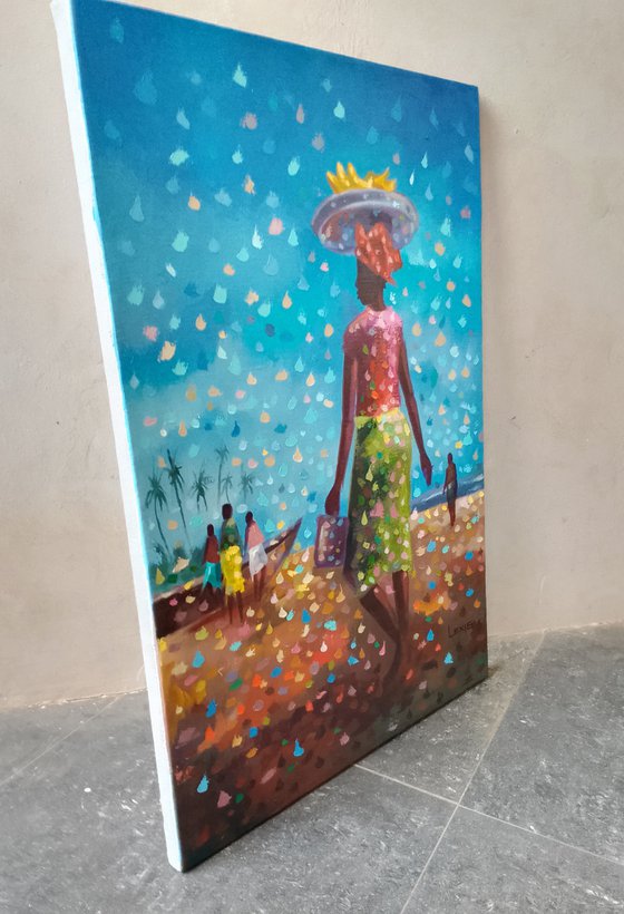 Bananas at the beach, beach painting