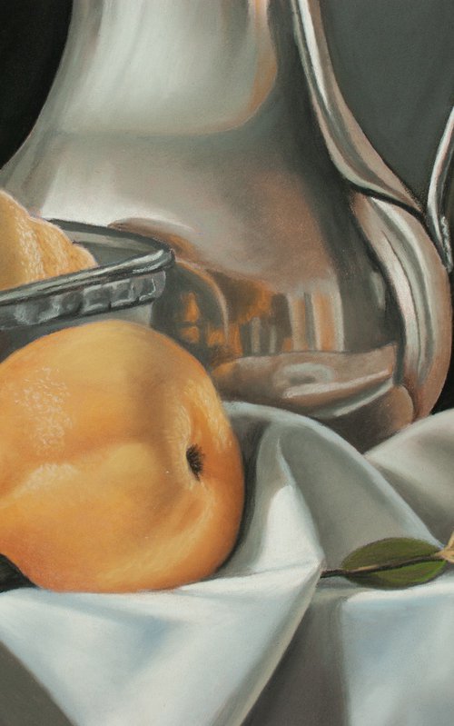 Pears and Silver Jug by Dietrich Moravec