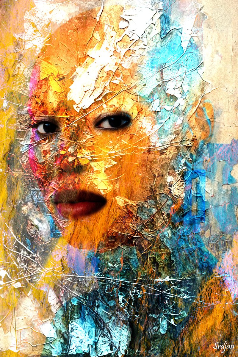 Illustrative Portrait Photograph By Srdjan Jevtic, 29 X 43", Vibes, Original Artwork