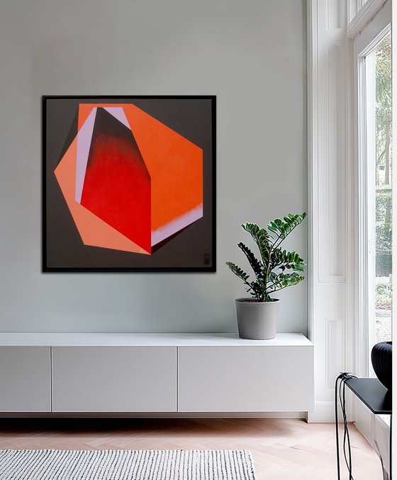 Diamond orange marble