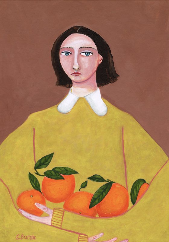 Lady Sitting with Oranges