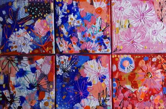 Flowers Abstract Paintings Summer Serie