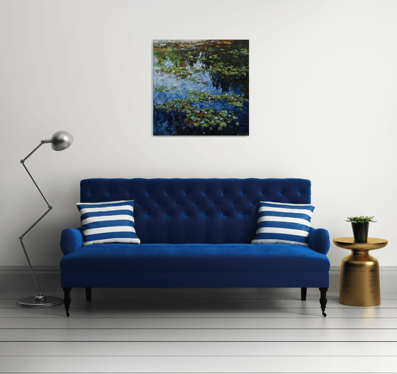 White water Lilies - Original Oil painting