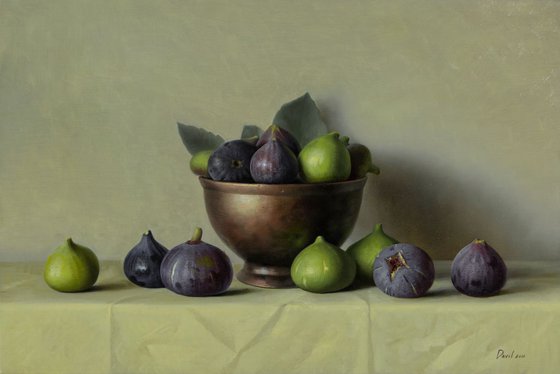 Figs, 40x60cm, oil on canvas, 2018, original still life