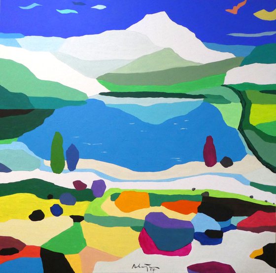 Lakes of Covadonga II (pop art, landscape)