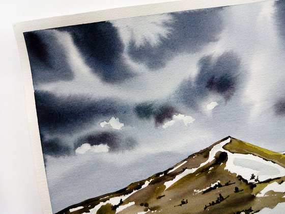 Mountain range art /Clouds painting