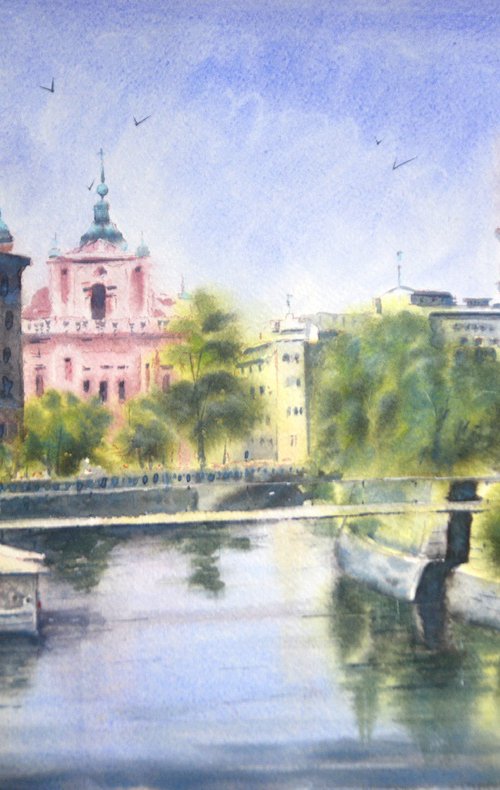 Ljubljana Slovenia #43 53x35cm 2023 by Nenad Kojić watercolorist