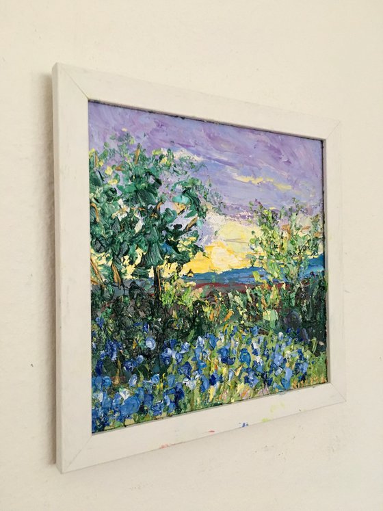 Lavender and sunflowers field
