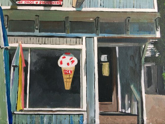 American Ice Cream Shop In Summer