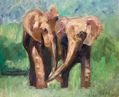 Two Elephants by Ryan  Louder