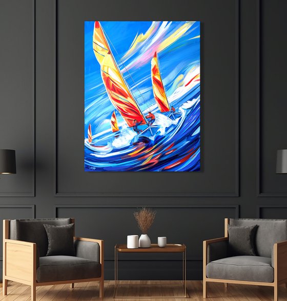 Sailing across an ocean