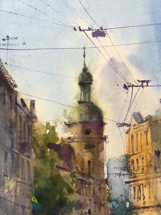 Sunny Day in old city Lviv