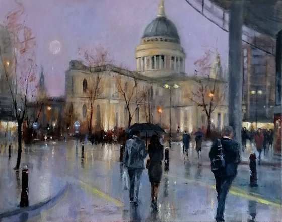 Evening rain , St Pauls Cathedral, London