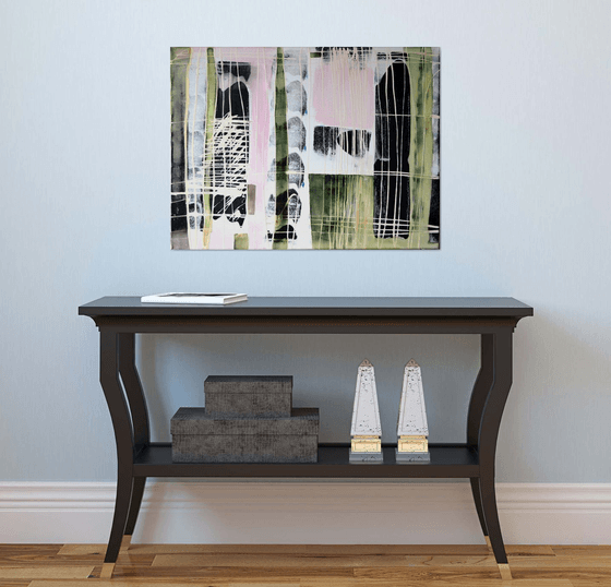 GREEN AND BLACK - Modern Abstract Home Decor Urban art Gift idea