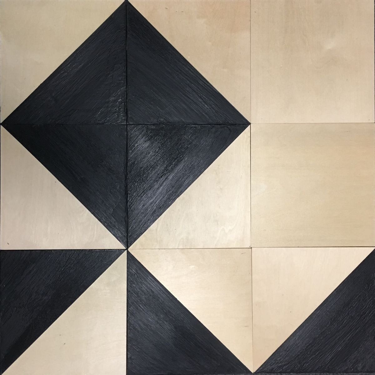 Black Star, nine panel encaustic painting 30"square by Domenica Brockman