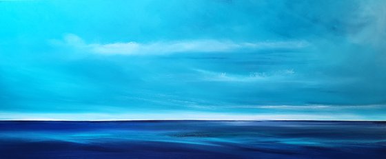 Simple Blue - seascape, emotional, panoramic