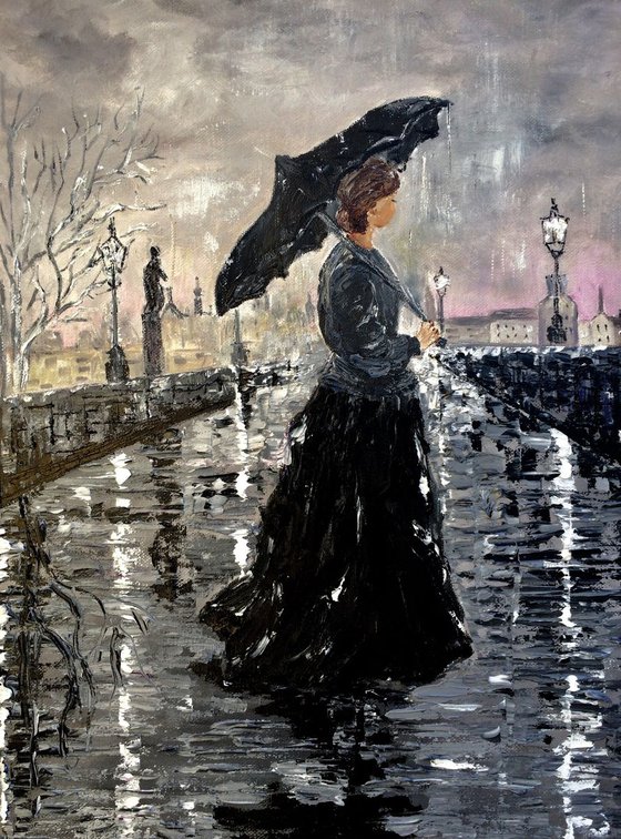 Women under the umbrella