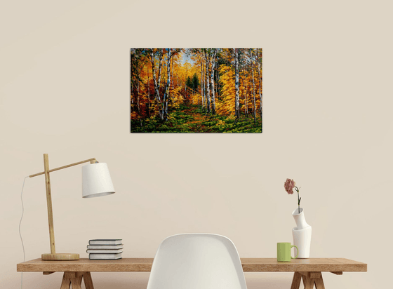 Birches in the autumn forest