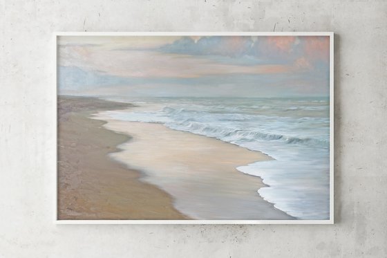 "Sea vibes 5" Blue beige landscape art