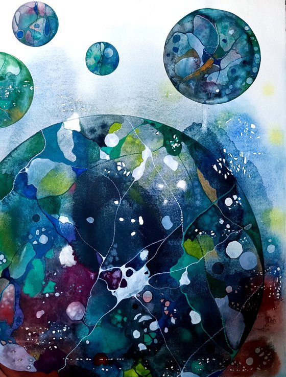 Floating 2 , grey planet