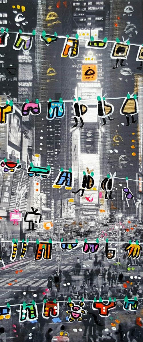 Times Square New York Laundry Televisions by Maria Luisa  Azzini