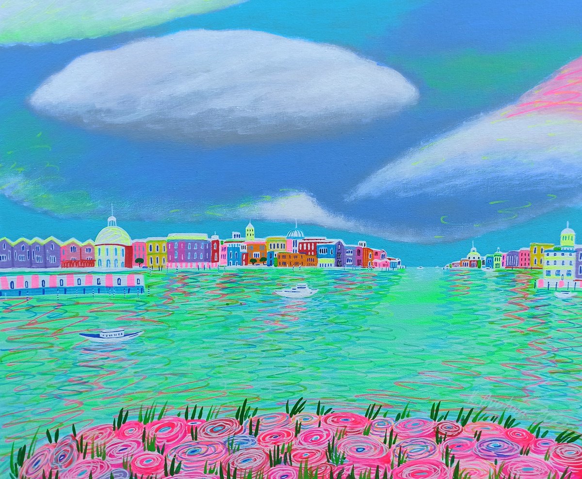 Impressionistic Landscape Acrylic Painting By Katrina Avotina, 24 X 20", Open Up Your Heart, Original Artwork