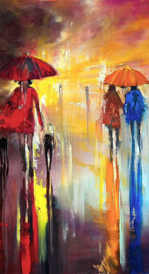 'RAINY NIGHT WALKS' by Ewa Czarniecka