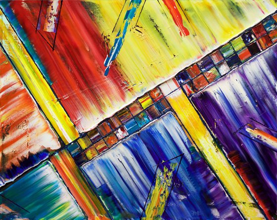 "Build Me Something" - Special Price + FREE USA SHIPPING - Original Large PMS Abstract Diptych Oil Paintings On Canvas - 30" x 48"