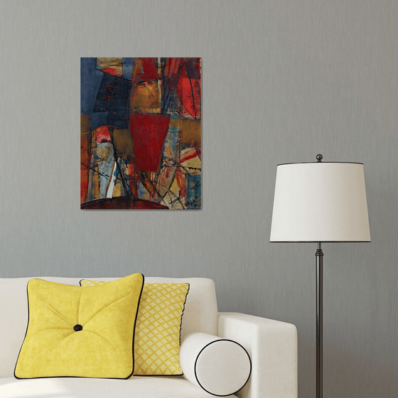 ABSTRACTION AU VASE ROUGE