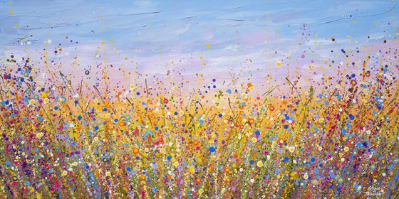 Radiant meadow - Vibrant Floral Painting