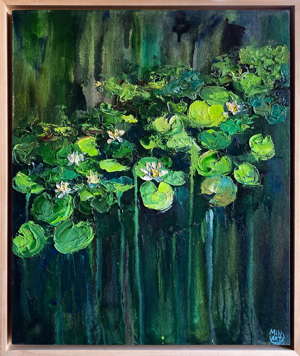 Water Lily Harmony By Mily Art, 21 X 25, Artwork For Sale On Artfinder
