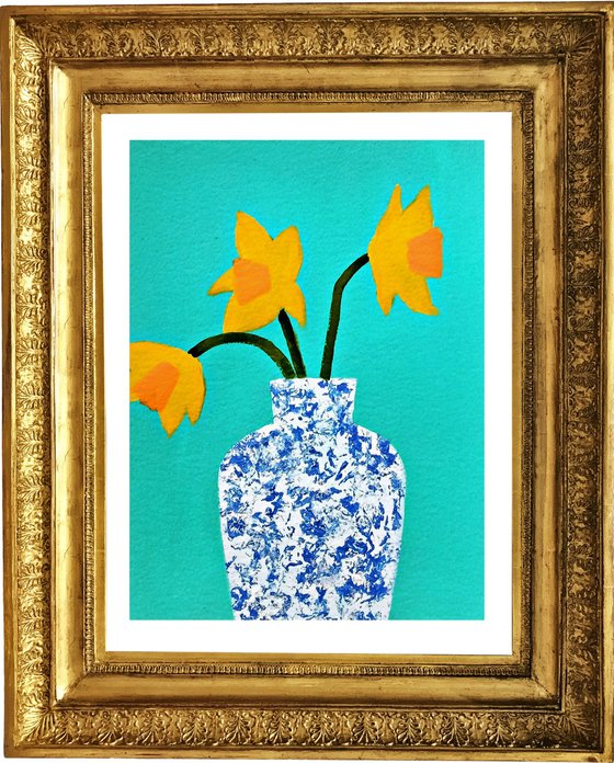 Daffodils in a Chinese Vase